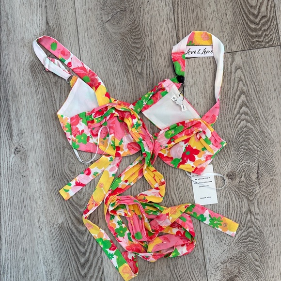 For Love And Lemons Vibrant Floral Bra Blouse large - Picture 3 of 10